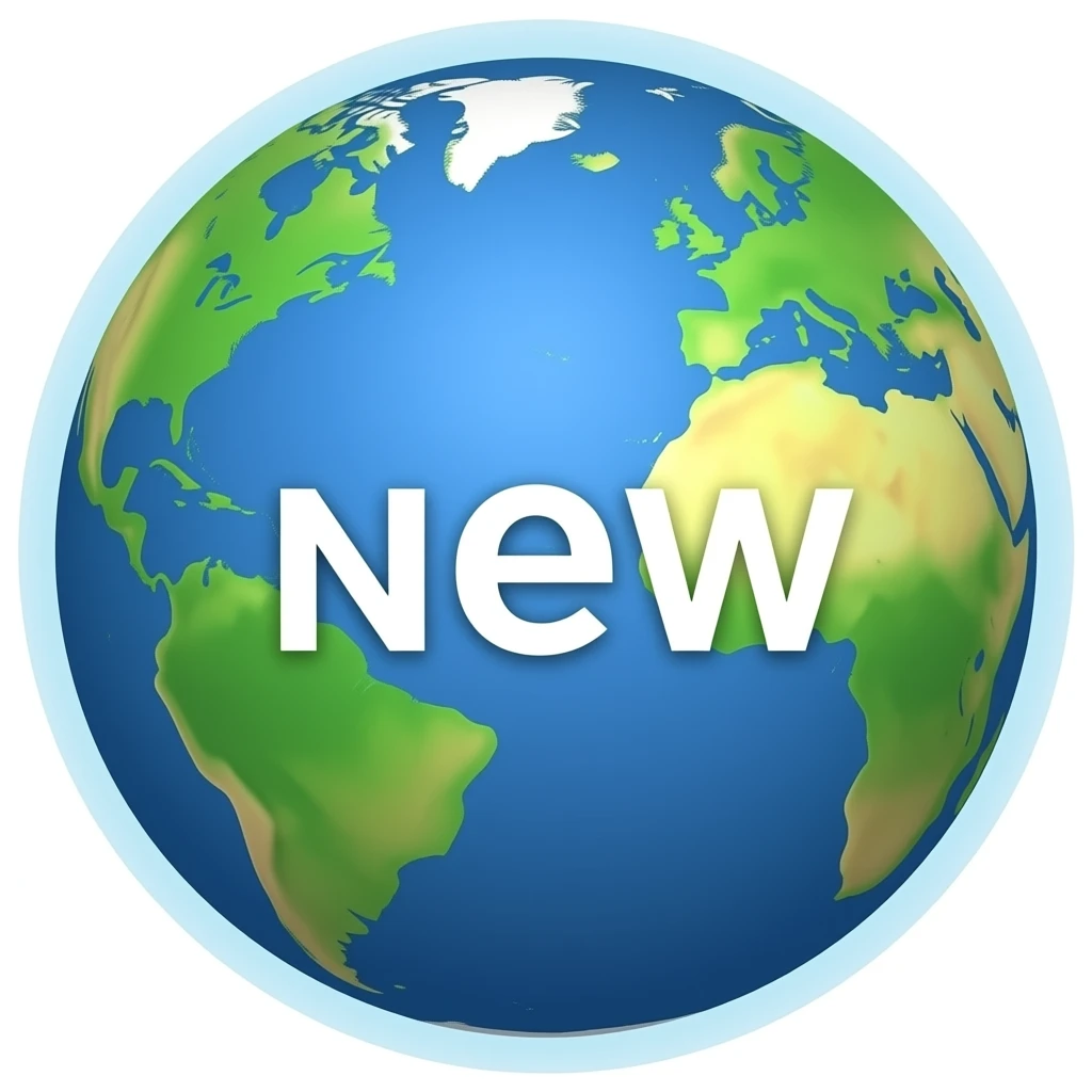 EARTH WITH WORD 新 emoji