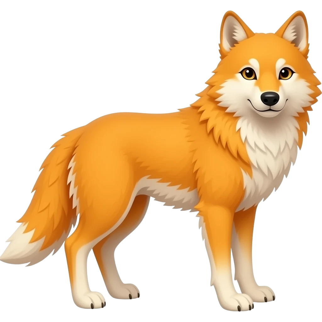 Orange wolf tail emoji