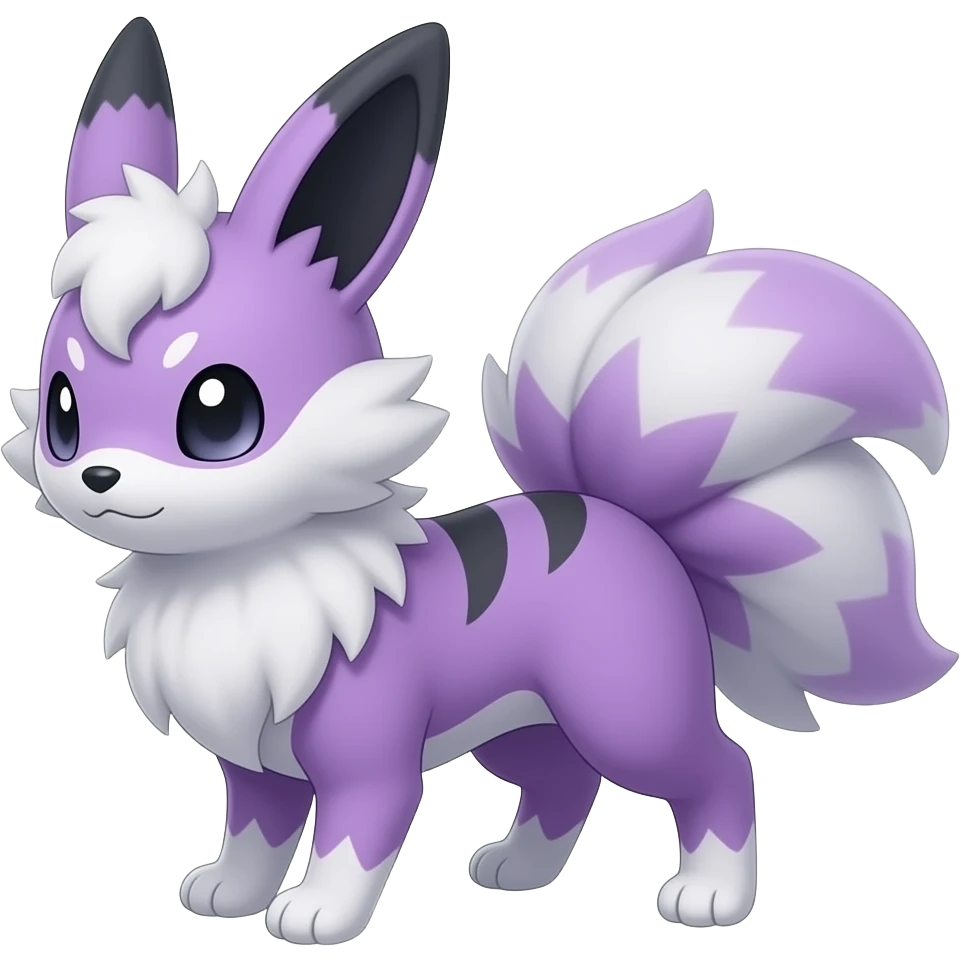 Wisteria-colored Demonic Furret-Umbreon-Noibat-Litten-Zorua-Pokémon emoji