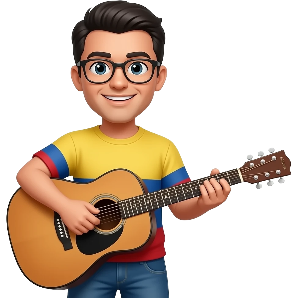 Play Colombian friend plays guitar and he's a guhu emoji