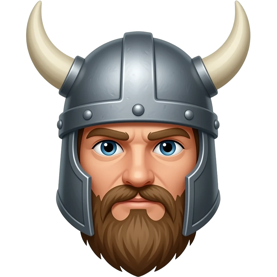 A Viking wearing a classic historical helmet without horns. emoji