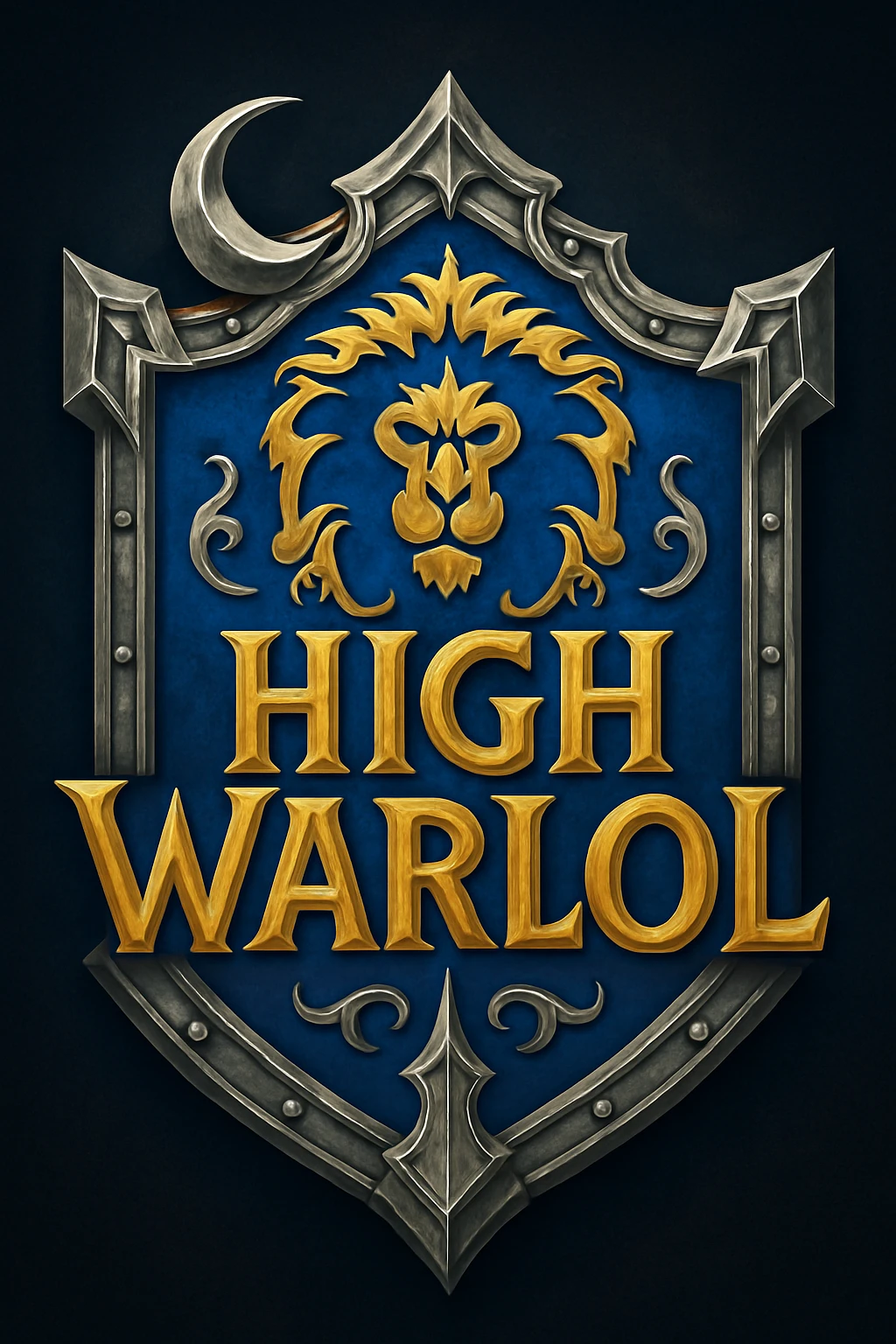 Change the color scheme to Alliance colors: blue, gold, and silver. Keep the fantasy badge and epic style, inspired by the Alliance faction from World of Warcraft. Maintain the fantasy badge and epic style with a clear Alliance faction inspiration. emoji