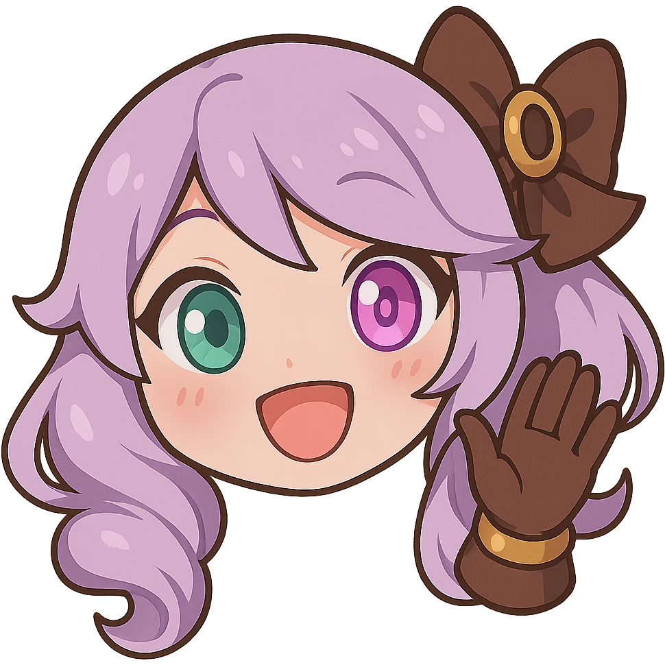 Change Gwen's hair to lavender purple, keep everything else the same, chibi stickers style, with no background. emoji