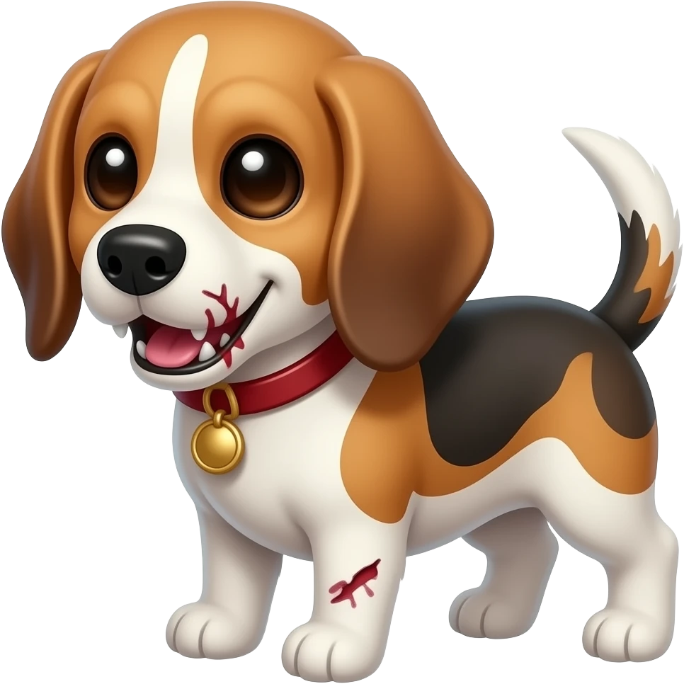 Cute Beagle turned zombie emoji