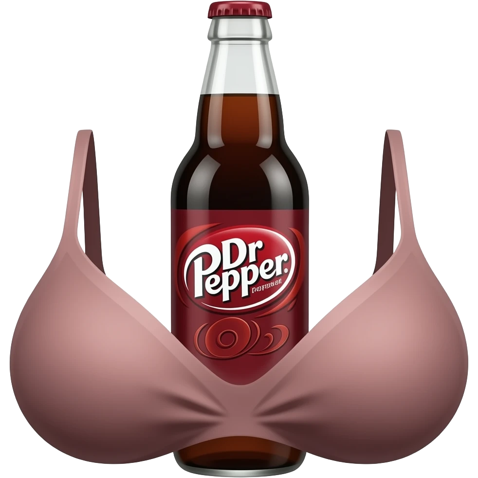Dr Pepper bottle with boobs emoji