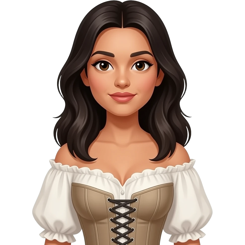 mexican dusky skin woman wearing croset emoji