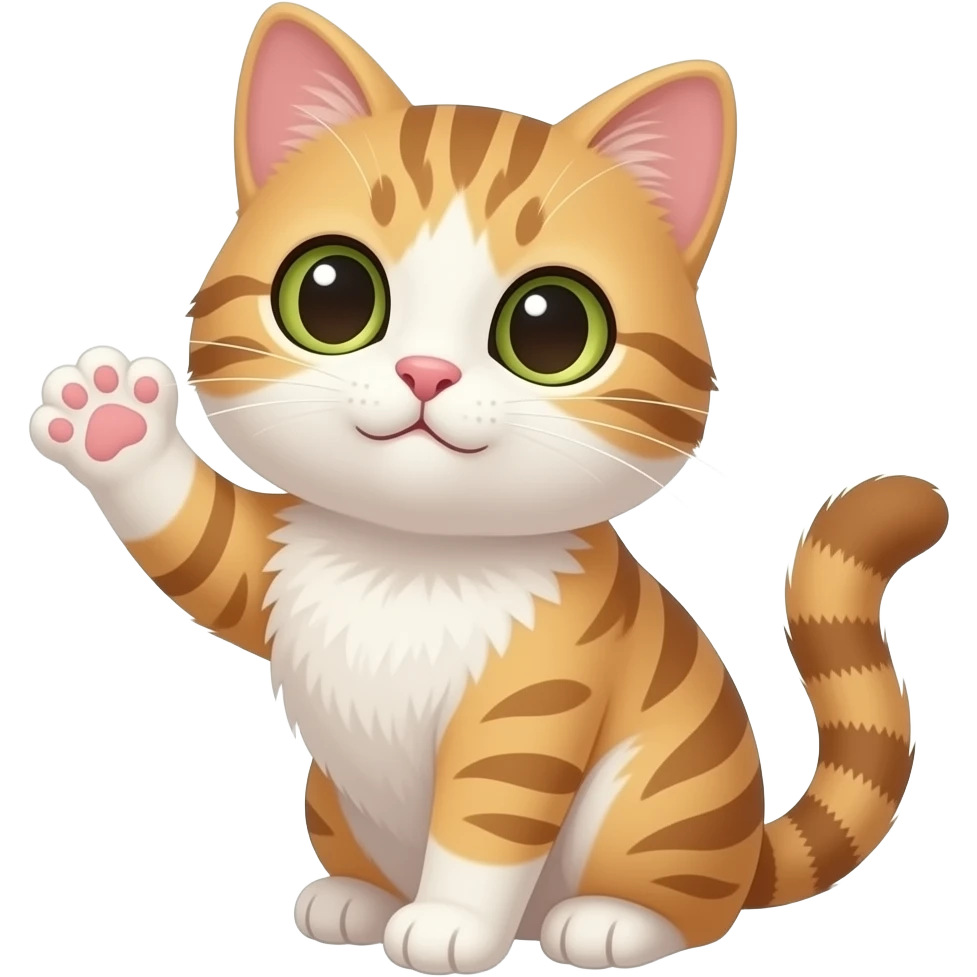 cute cat waving goodbye emoji
