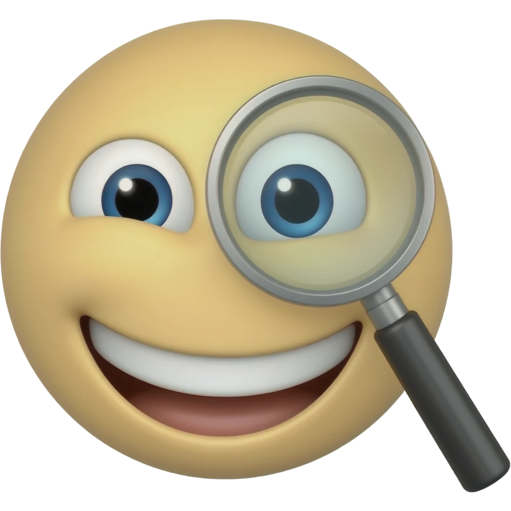 Un emojis con lente y pistola emoji