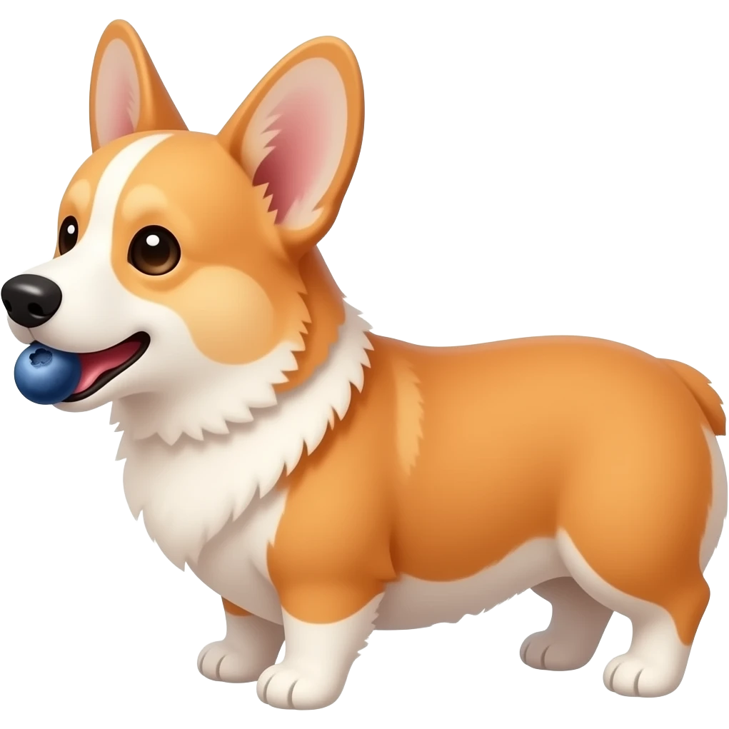 corgi eating blueberry emoji