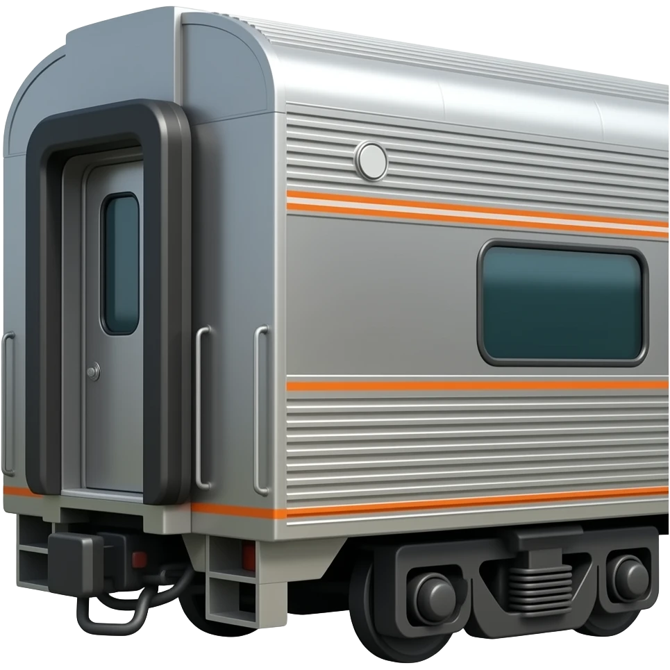 American made grey and orange passenger train emoji