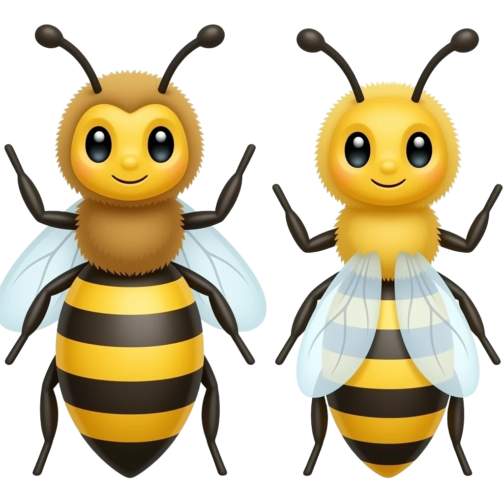 3 beesFather bee ,Mother Bee and  daughter bee emoji
