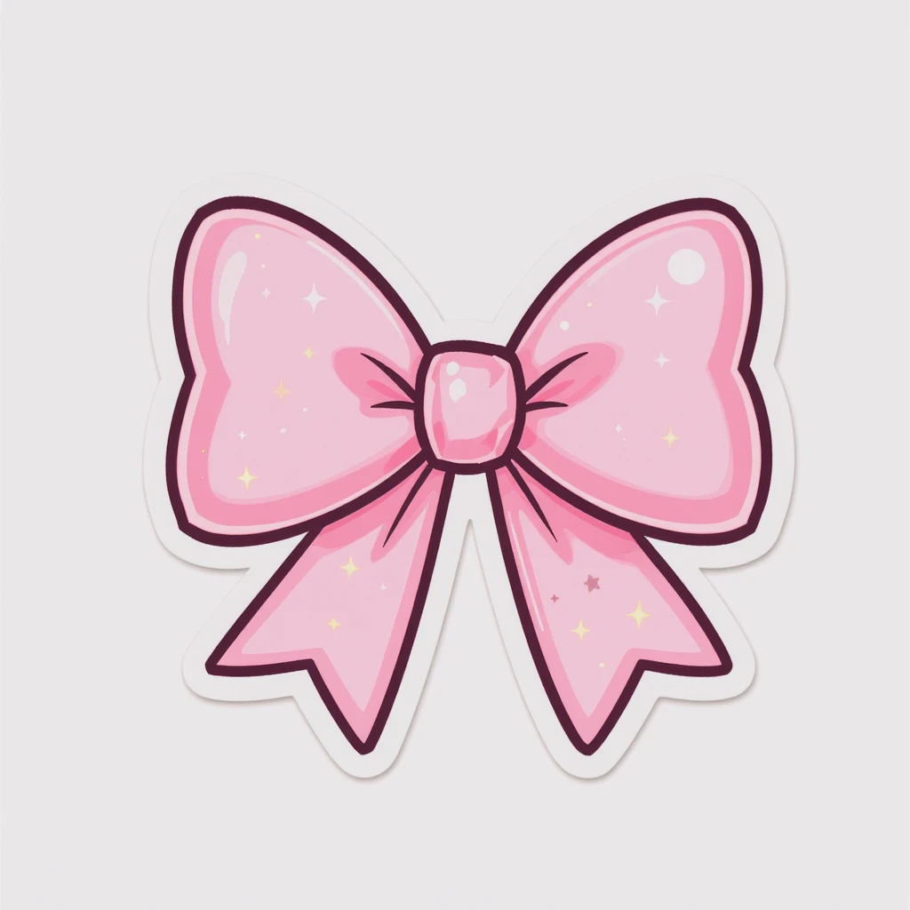 sakura bow, cute and shiny, no background emoji