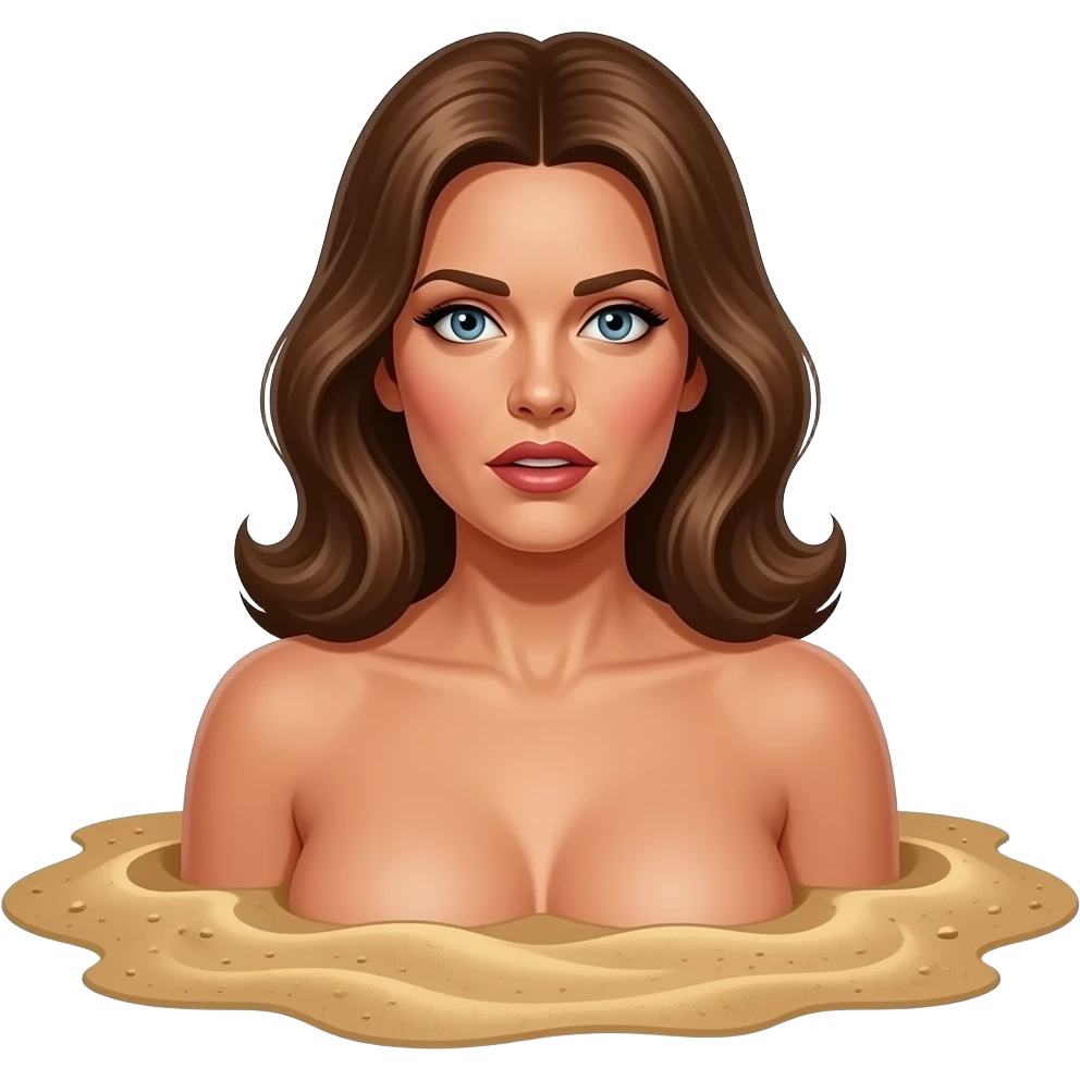 a terrified raquel welch sinking naked chest deep in quicksand emoji