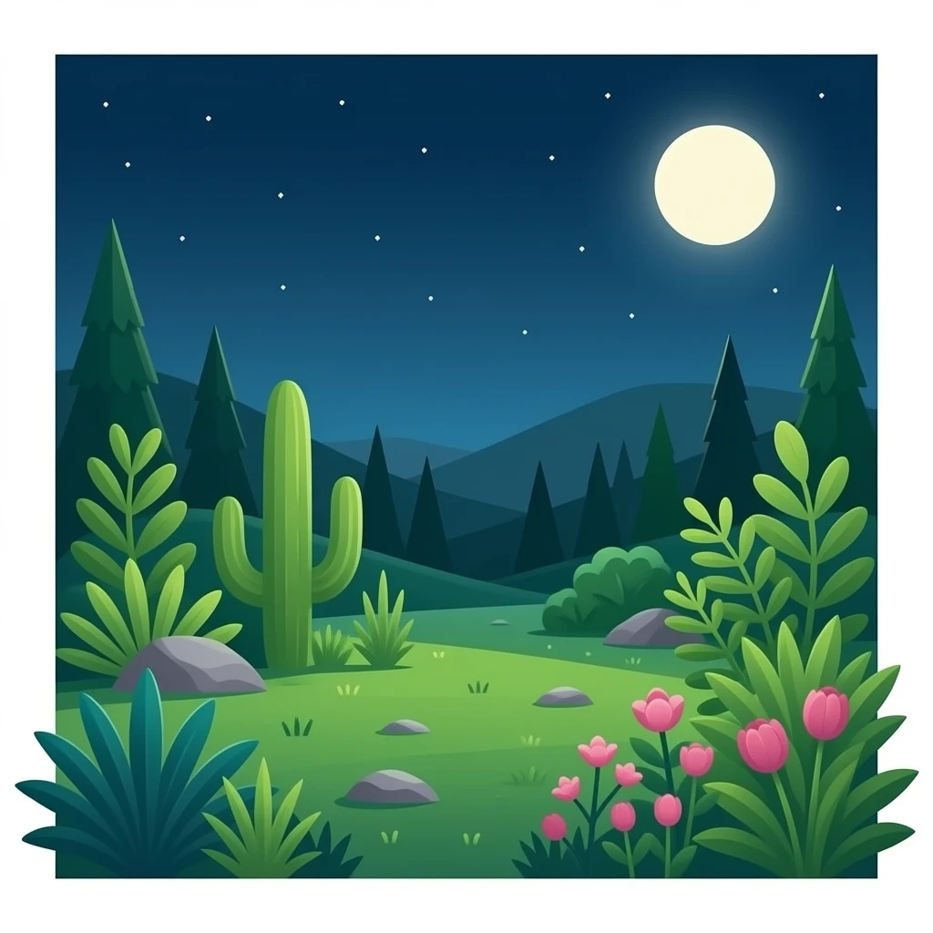 view of other plants in night emoji