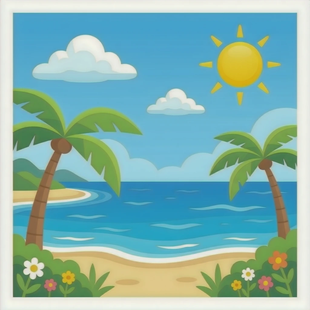 Cute preppy ocean vibe emoji