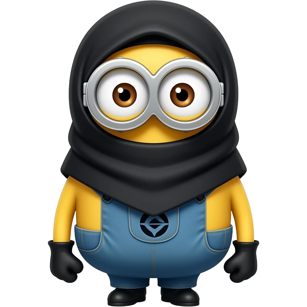 Minion hijab noir qui montre fesse Qui regarde en même temps emoji
