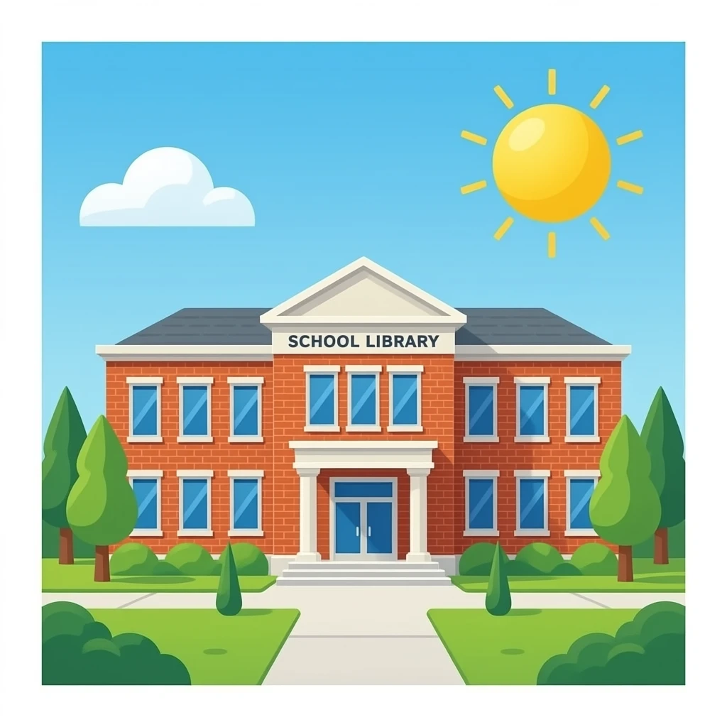 Build me a library ordental school emoji