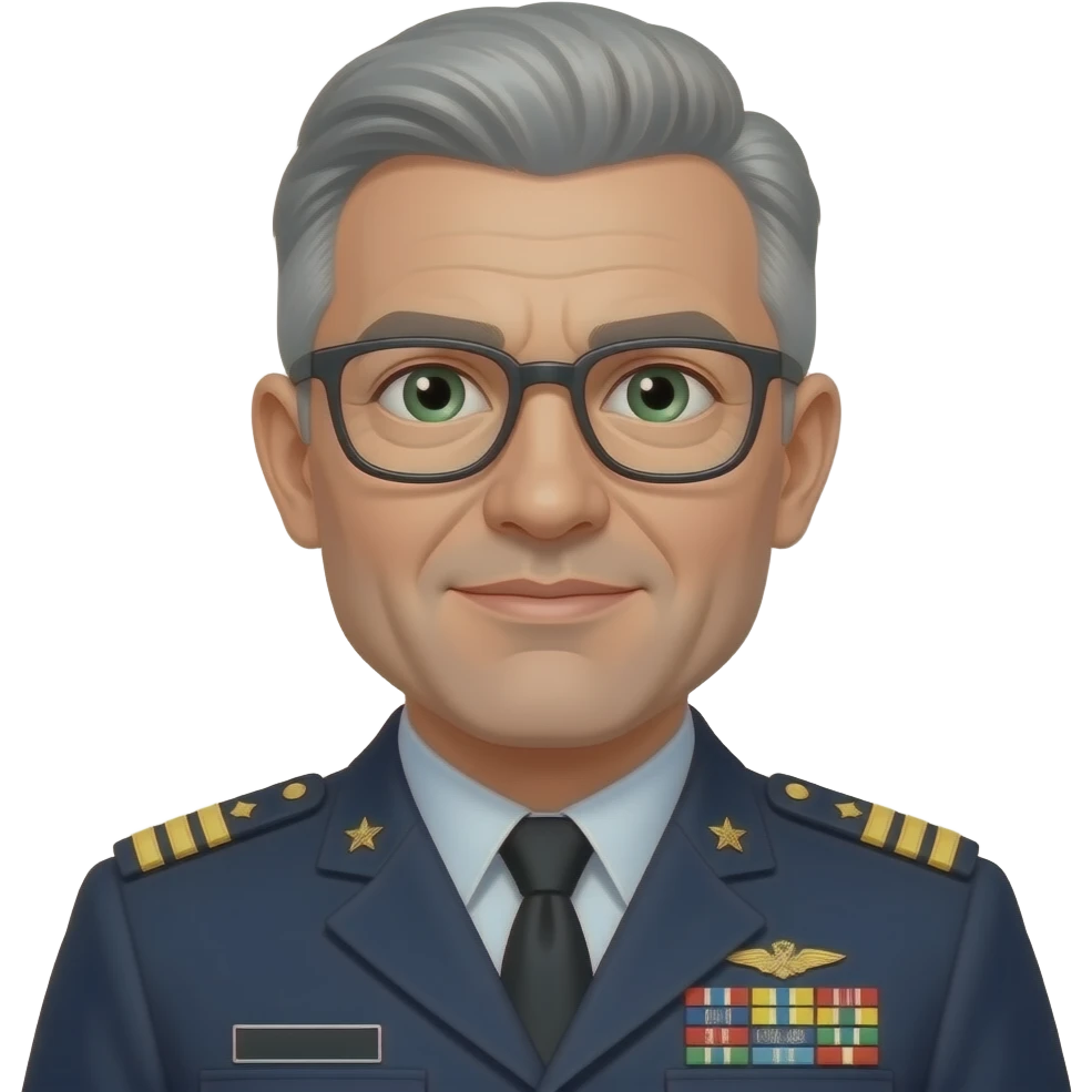 U.S Naval officer, diver, Grey hair, green eyes with eye glasses. emoji