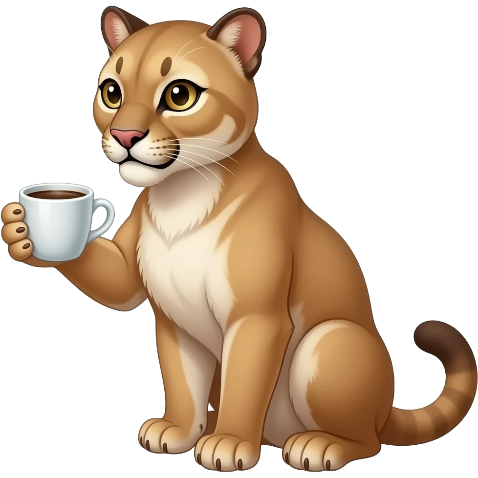 Florida panther drinking coffee with steam emoji