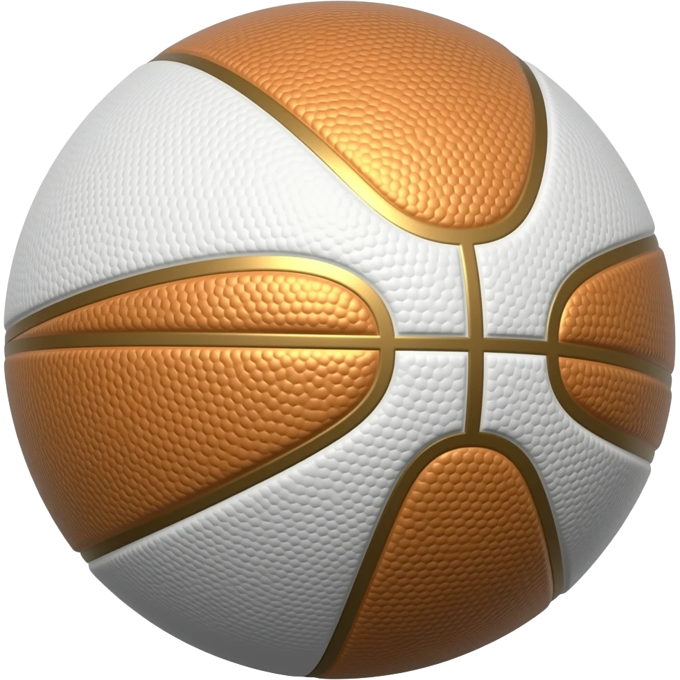 White and golden basketball emoji