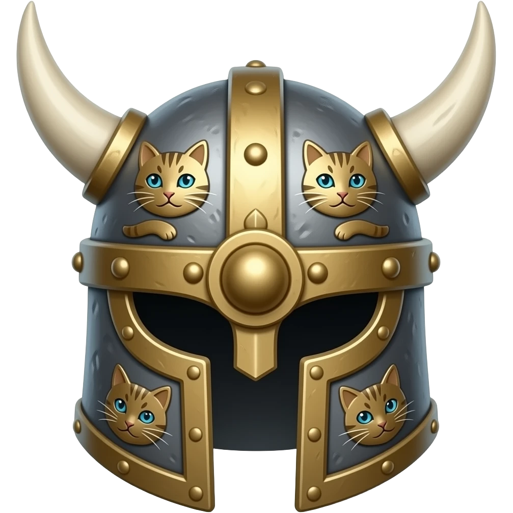 Cat Viking authentic helmet emoji