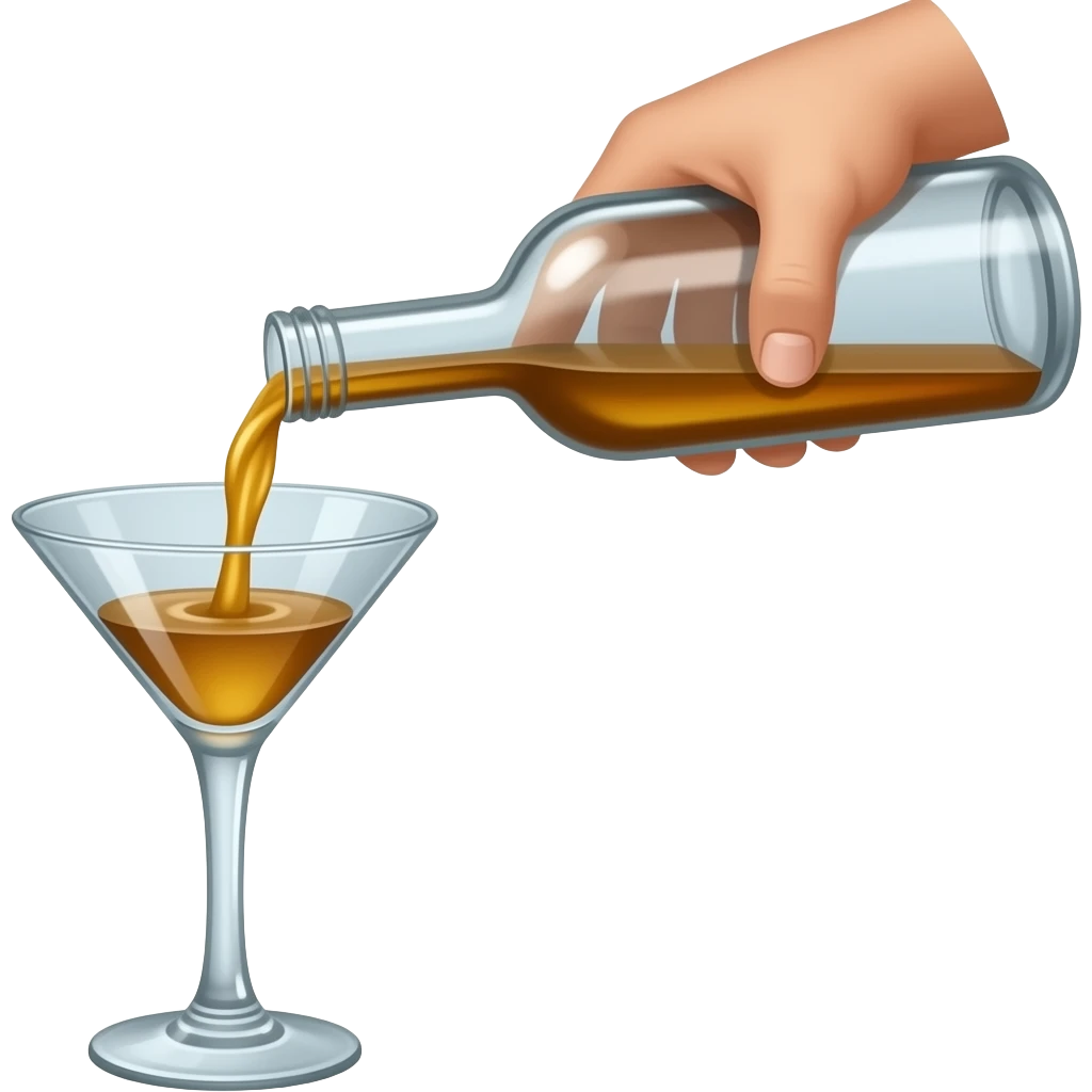 Now increase the volume of vermouth in the glass emoji