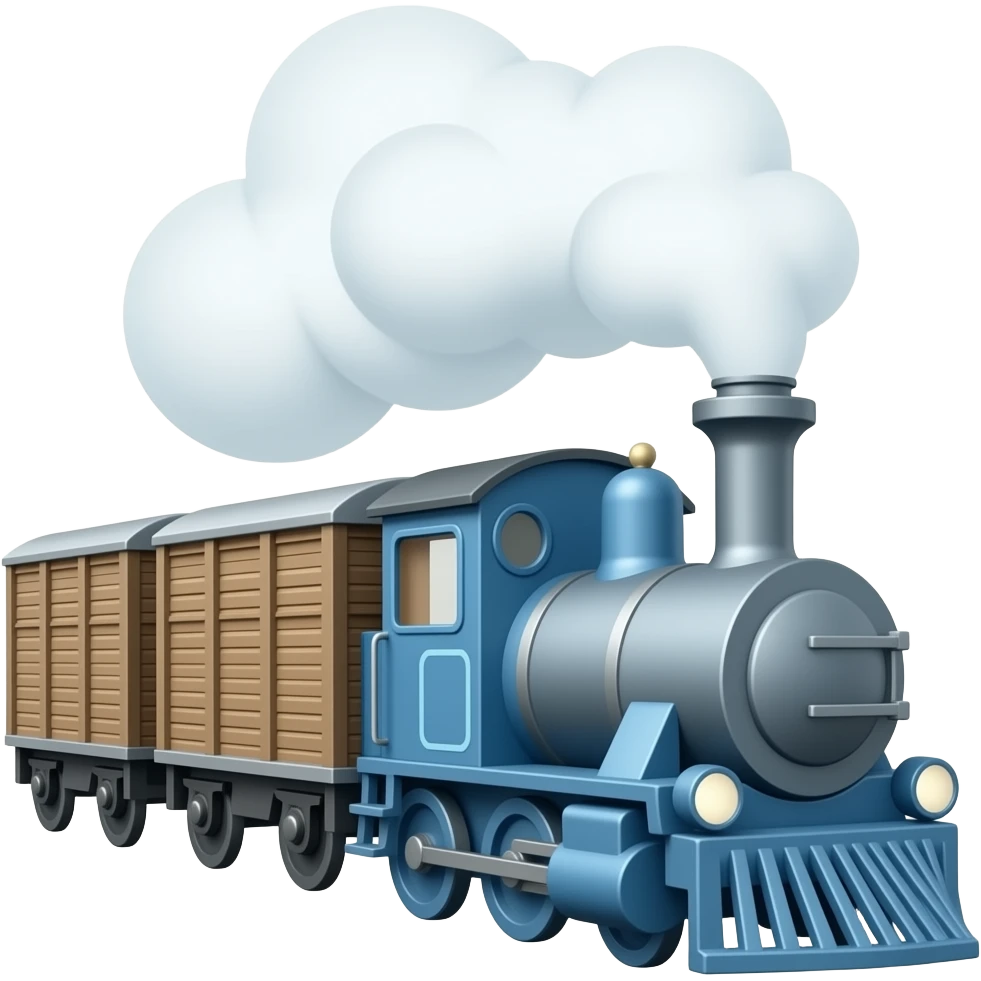 A icon showing a blue train pulling wagons emoji