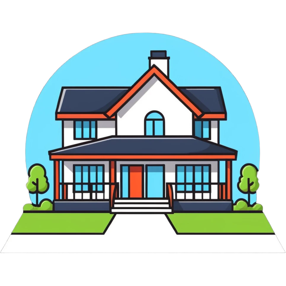 modern house with a for sale sign in front emoji