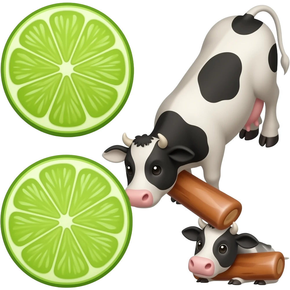 lime, dick ,sugar ,cow emoji