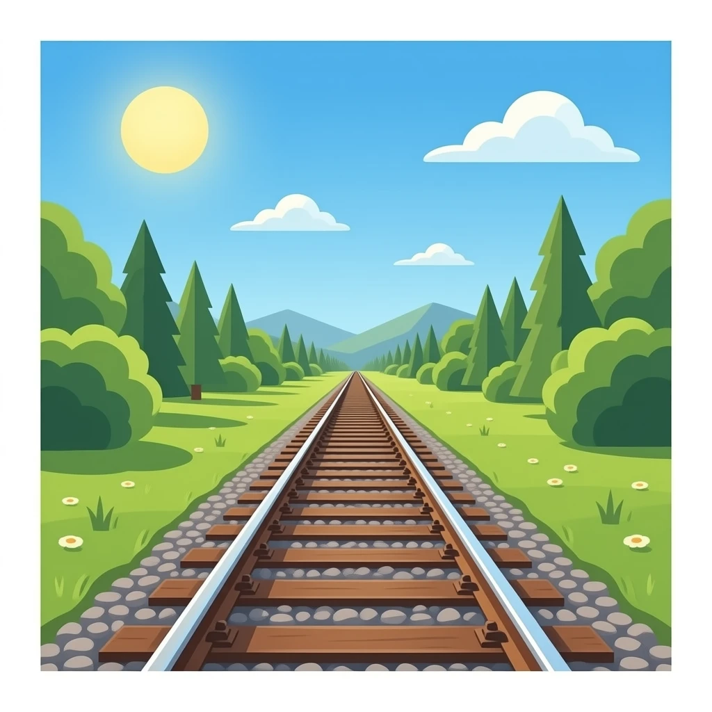 2 railway trACKs PERSPECTIVE emoji