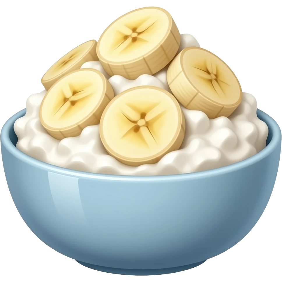 Breakfast cottage cheese with banana emoji