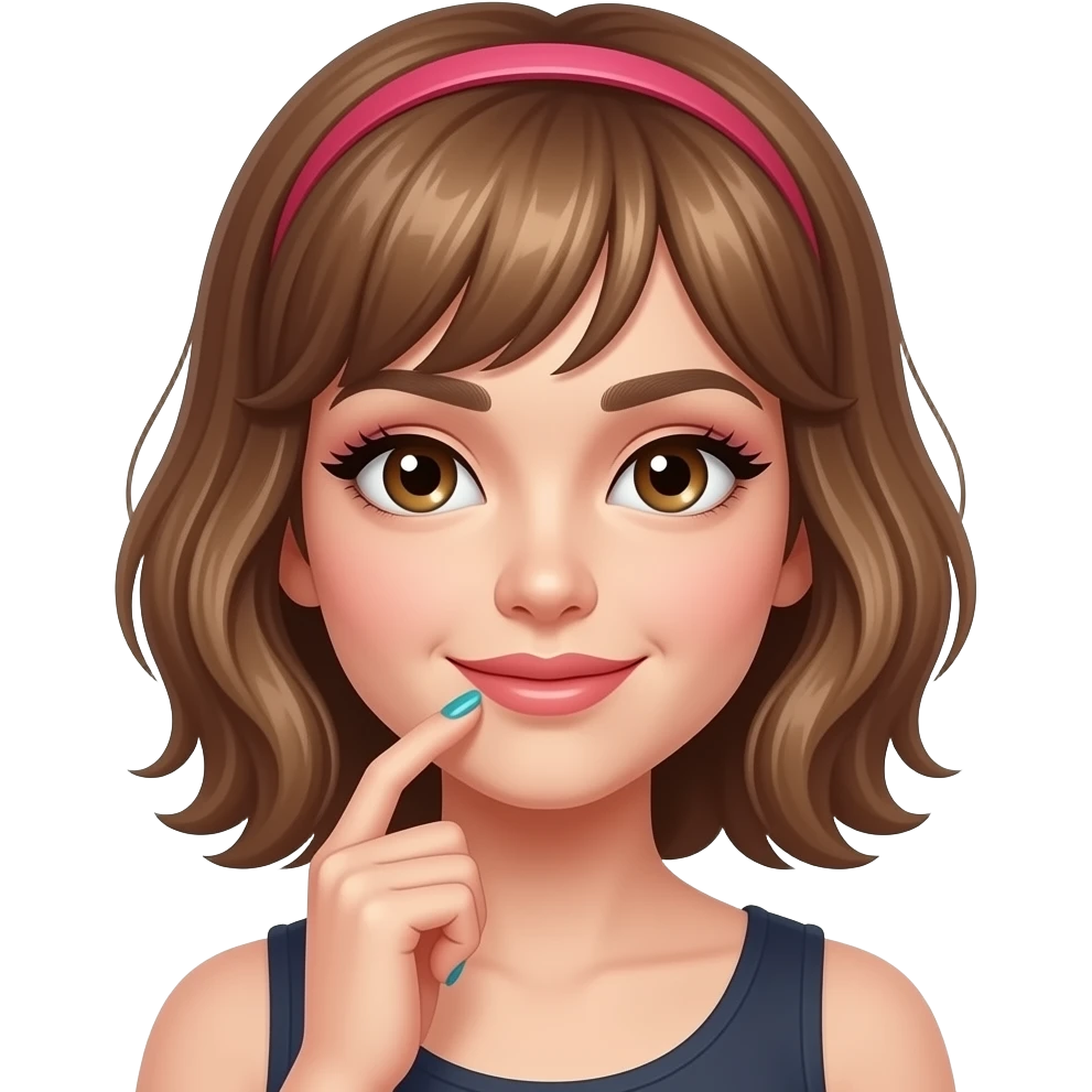 Chips girl with make up and her nails done emoji