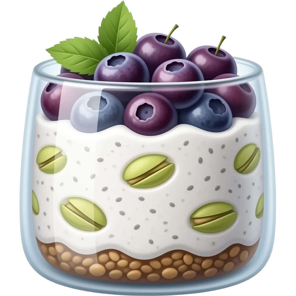berry pistachio chia parfait emoji