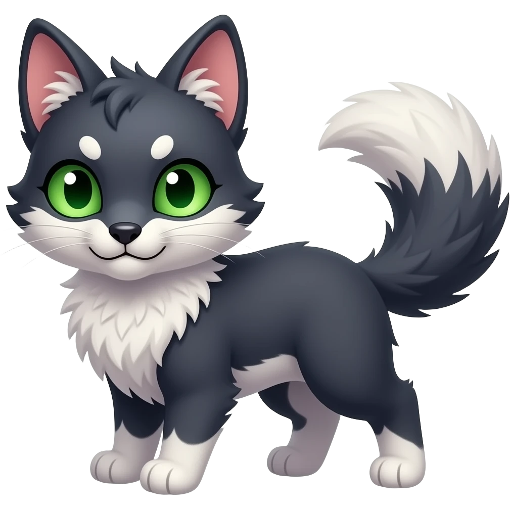 Night furry with green green eyes emoji