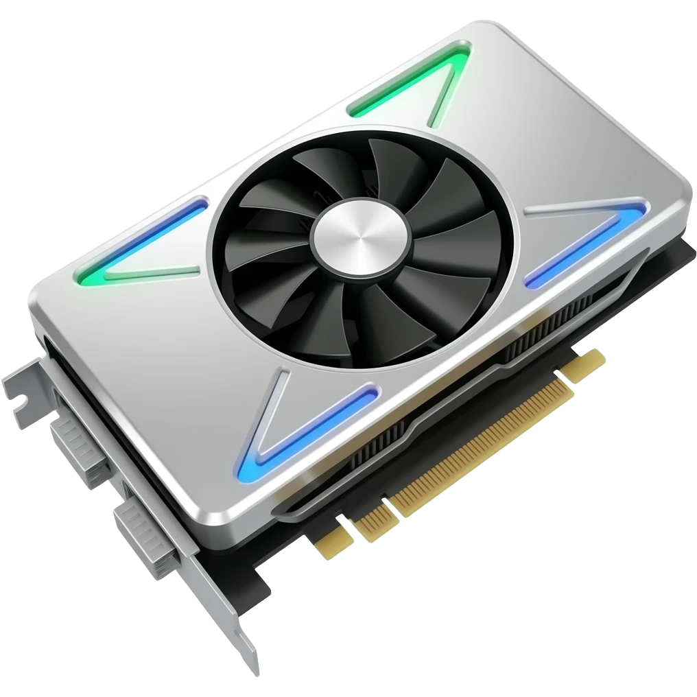 high-end GPU 3d rectangular video card emoji