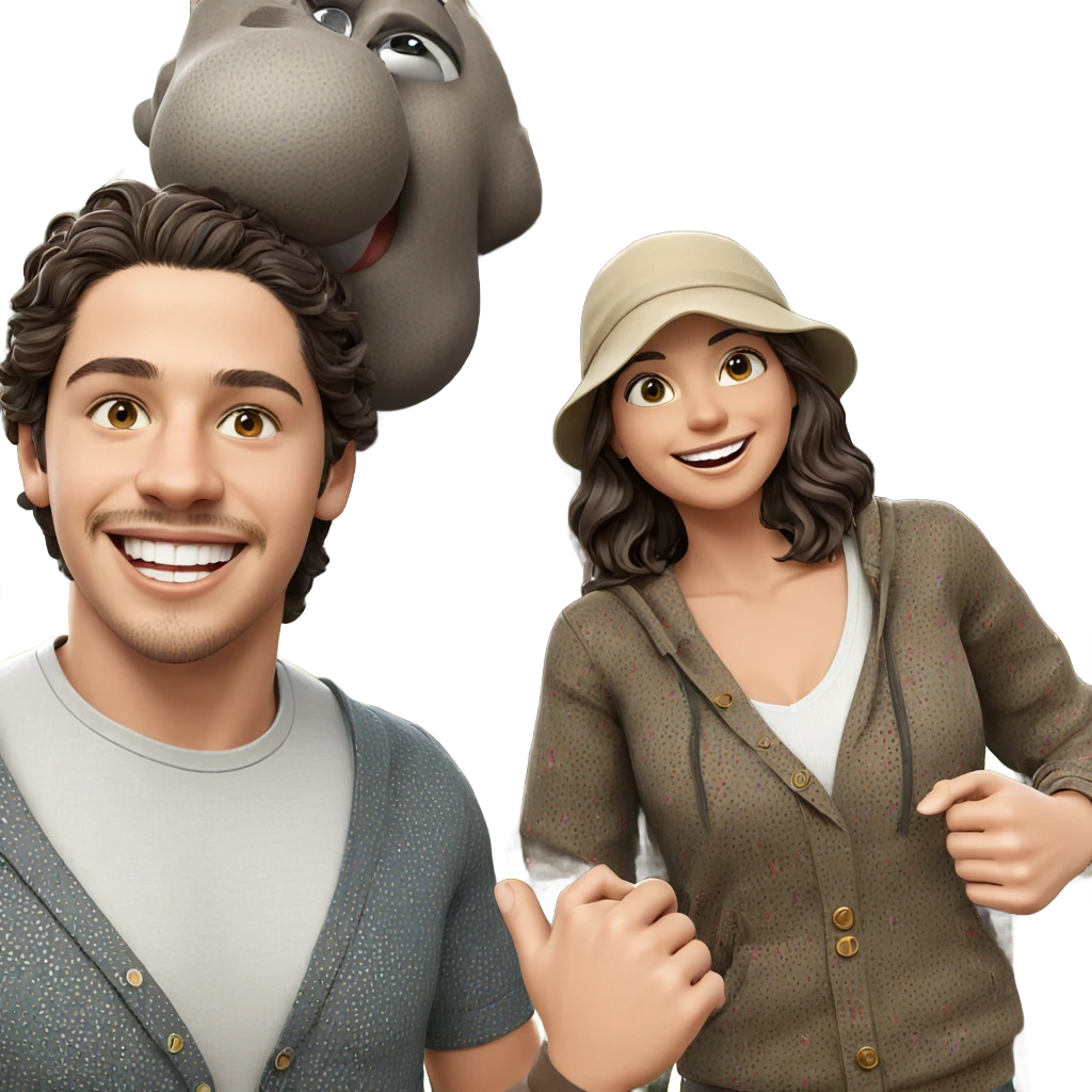 smiling couple under a tree emoji