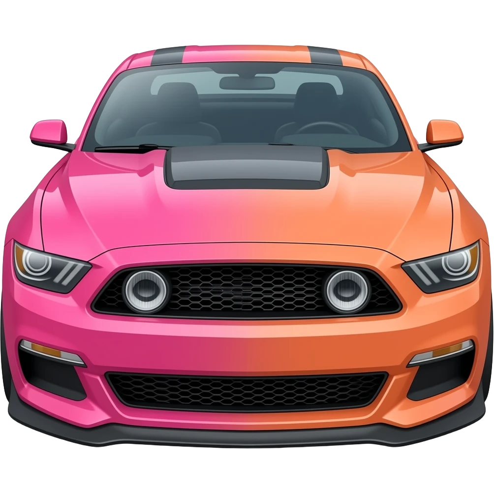 Pink and orange mustang emoji