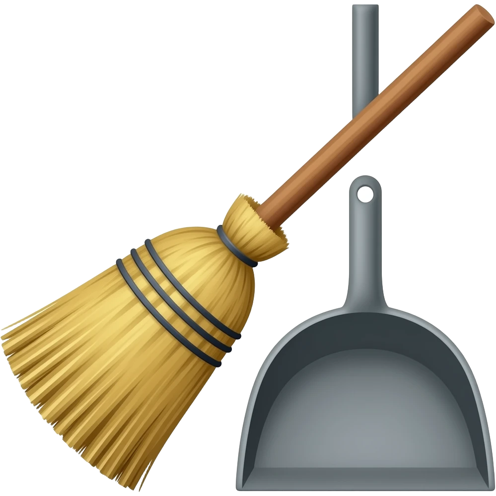 Broom and dust pan emoji