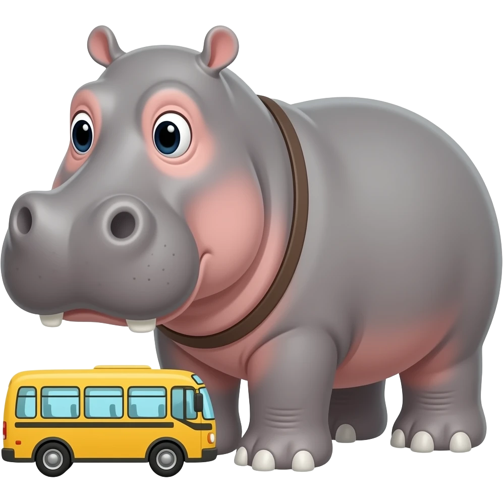 hippopotamus waiting for bus emoji