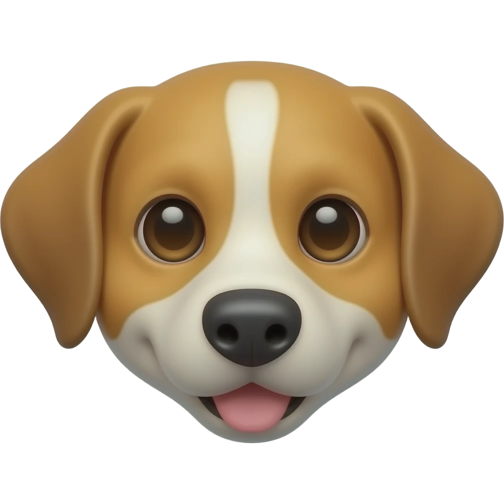 Custom iOS emoji with no blur and a white background. The topic of the emoji is "a weird looking dog". It MUST maintain the general apple iOS emoji style. emoji