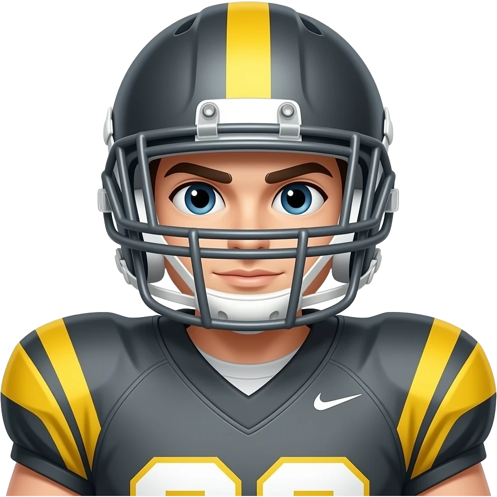 Football player with black & yellow suit and  Black Helmet emoji