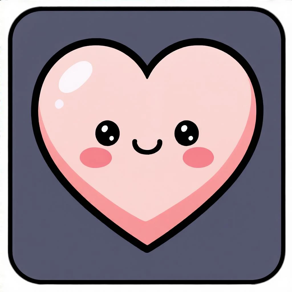 pink heart emoji with a cute face emoji