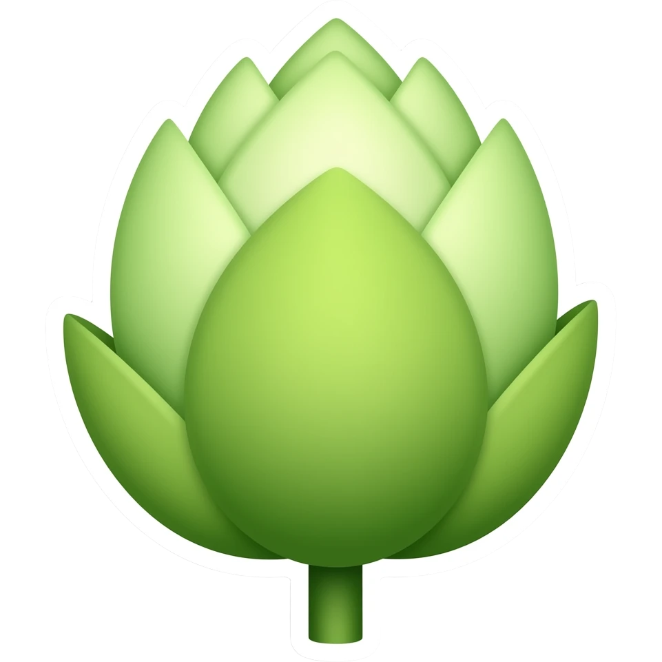 Copyable small  size green emerging lotus bud sticker ge emoji