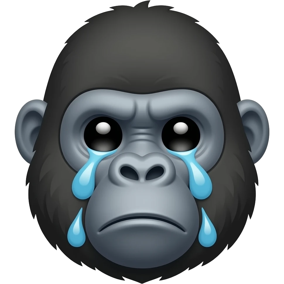 a crying emoji but it is a gorilla emoji