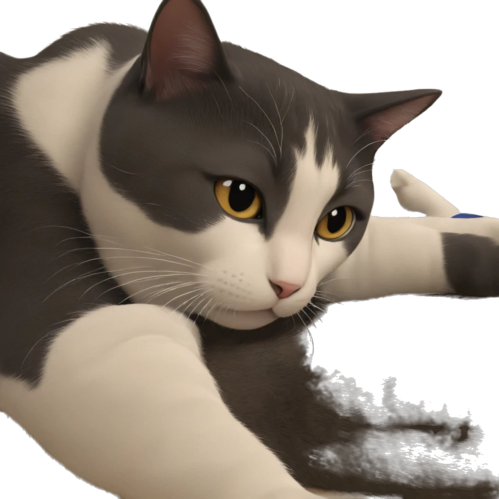 focused cat with bottle emoji