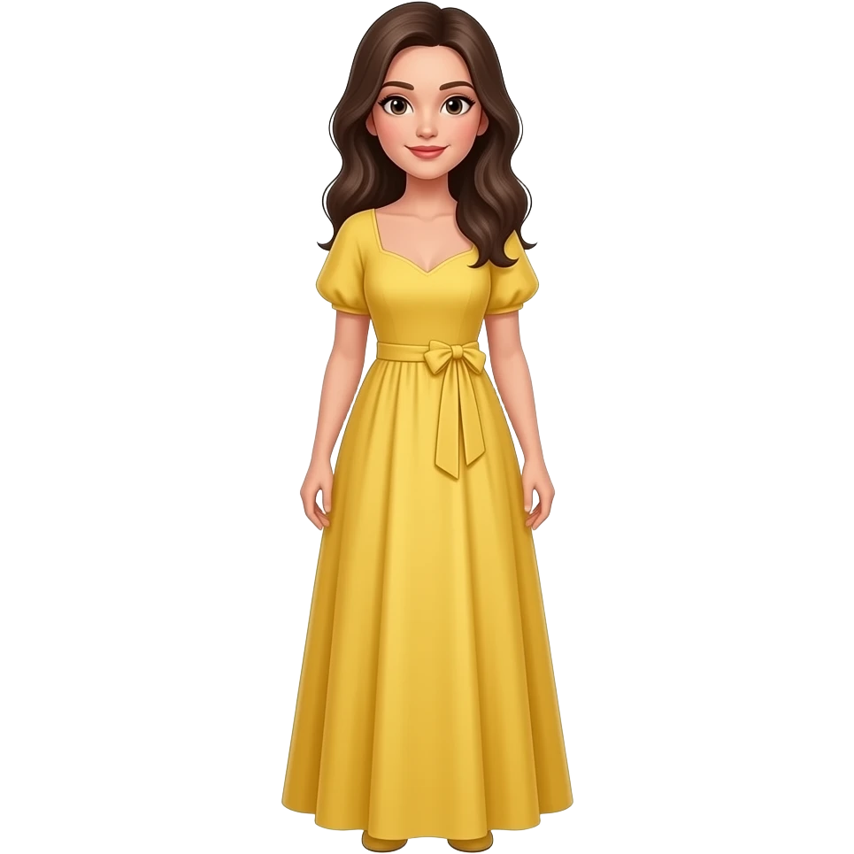 yellow long dress on female emoji