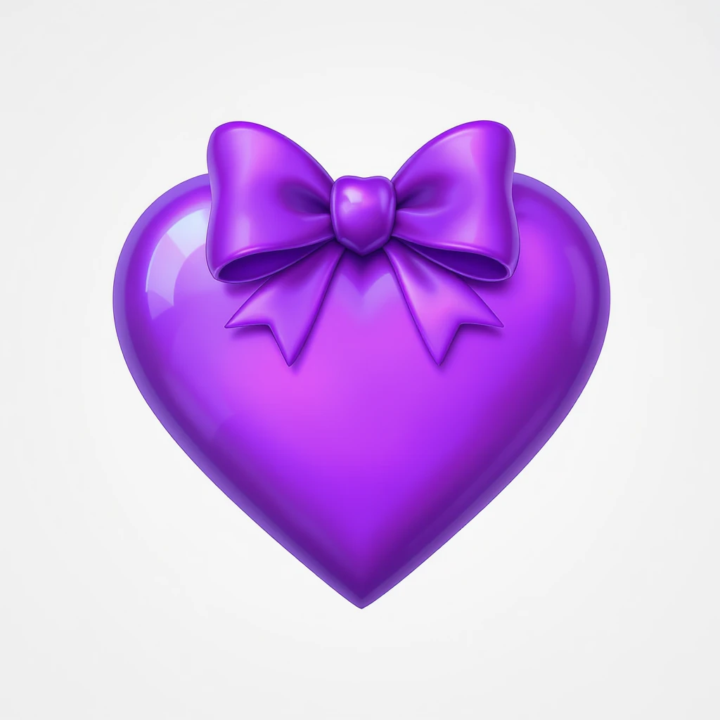 purple heart emoji with a bow emoji