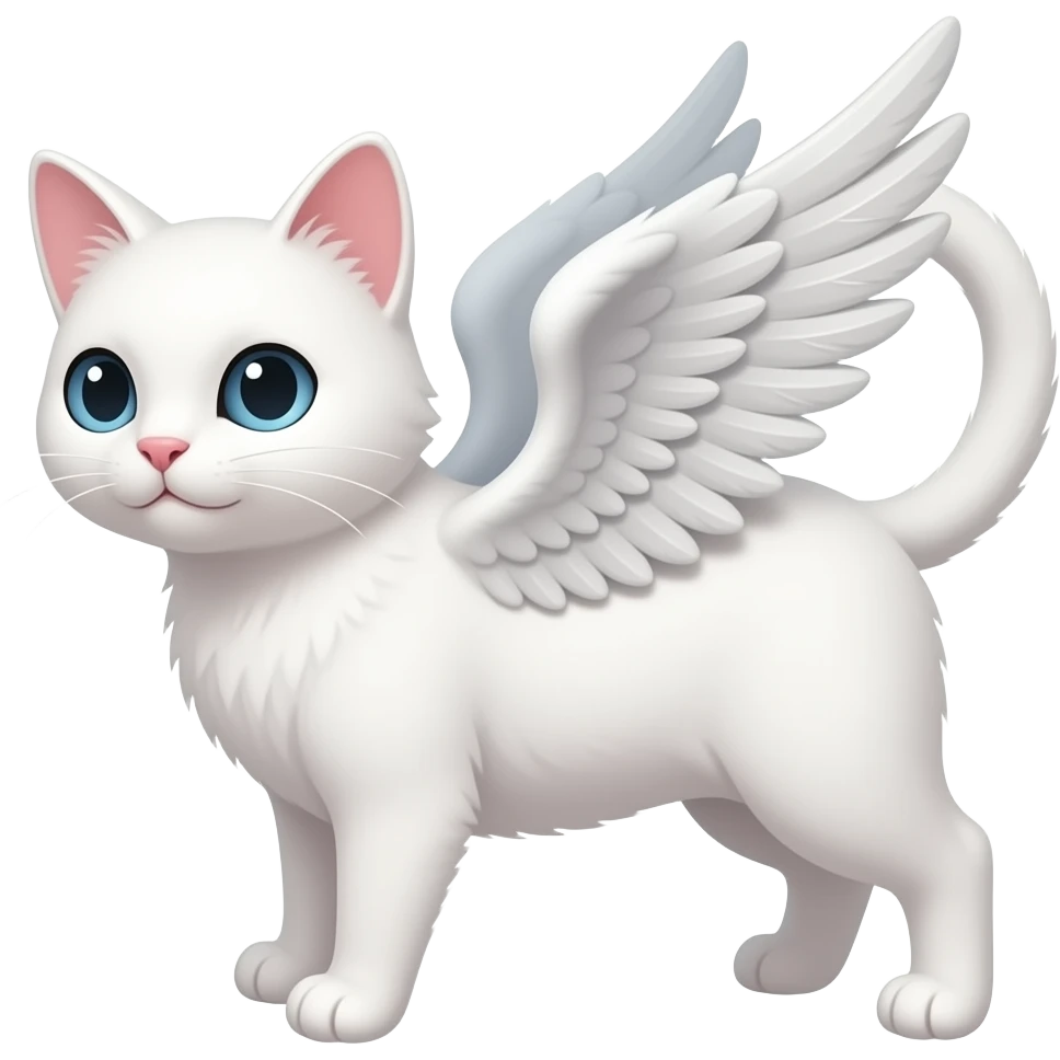 A cat with wings white cat emoji