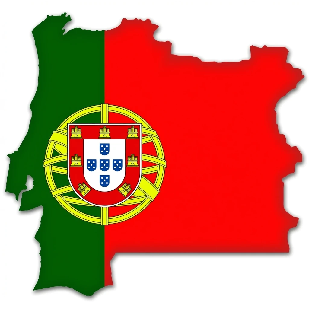 map of Portugal in the colors of the Portuguese flag emoji