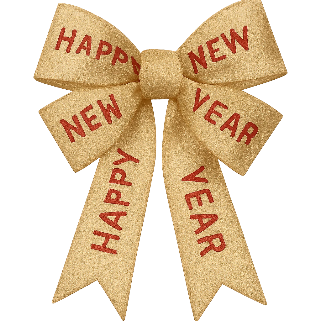 New year bow, remove background emoji